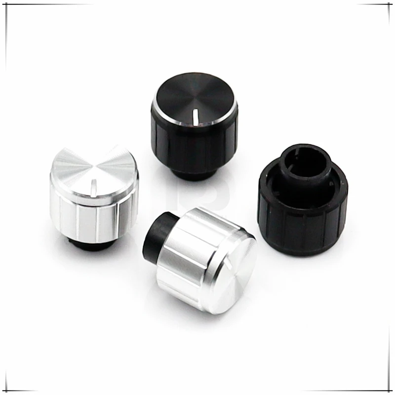 2PCS 13X13mm Aluminum alloy knob Ptentiometer Amplifier volume Knob  Handle protrusion 4MM D Shaped Inner Hole 6mm