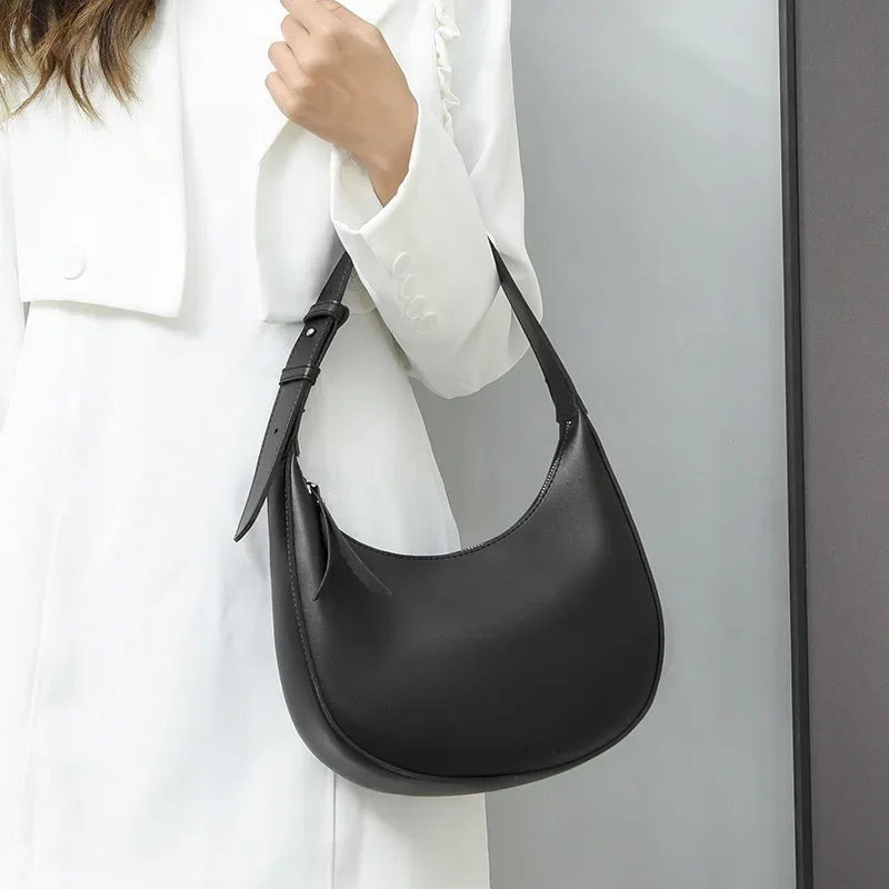 Lazy Style Soft Leather Bag 2023 Autumn and Winter Fashion Simple Retro Commuter Shoulder Handbag for Women