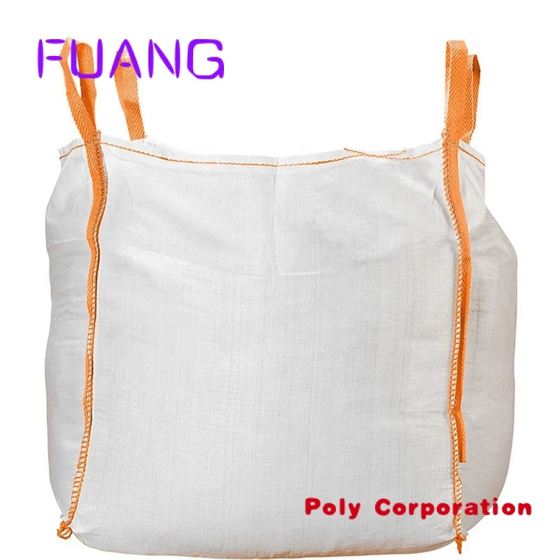 Custom  Cheap Customized LOGO Full Open Top Flat Bottom PP 1 Ton Bulk Bag Plastic Jumbo Bag