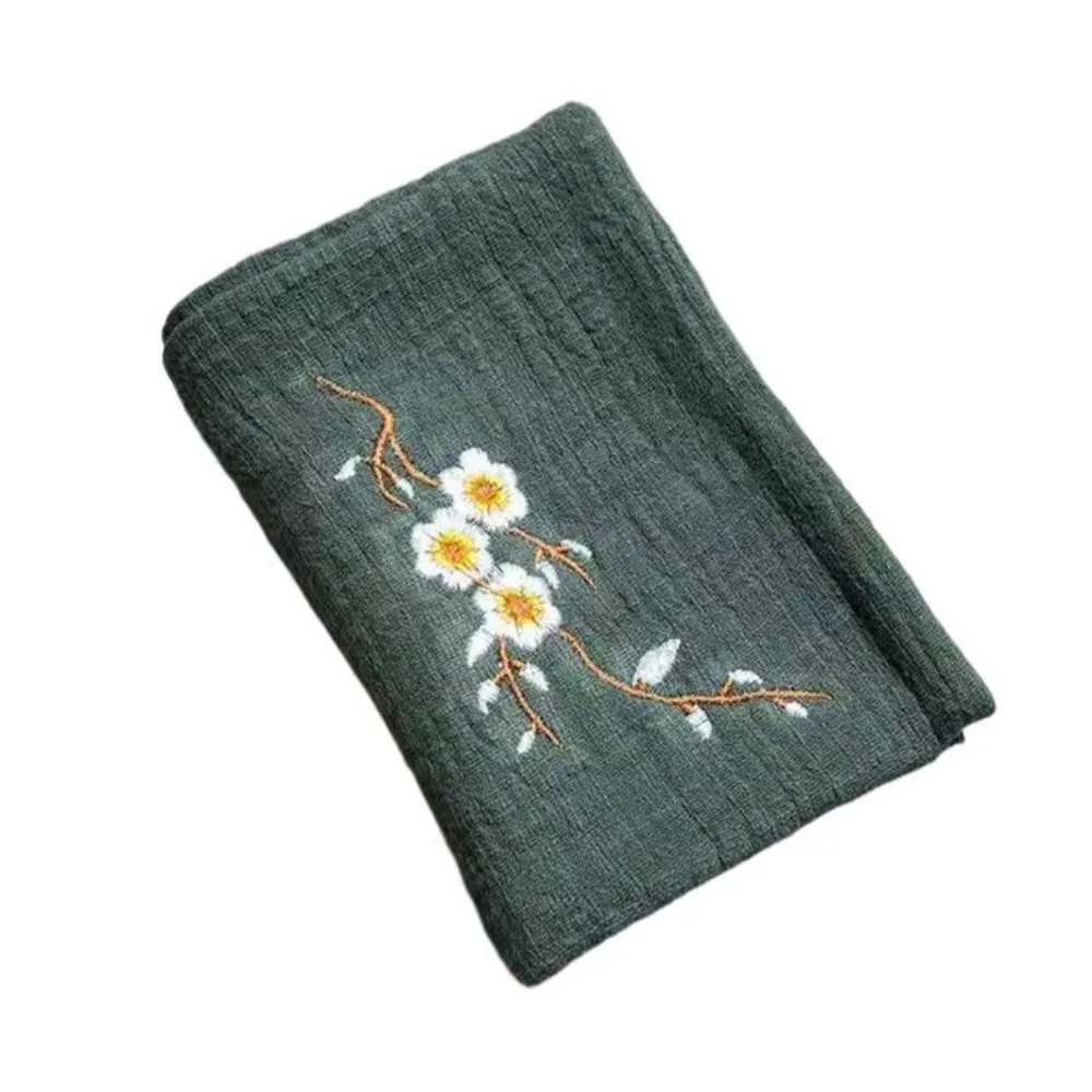 Durable Cotton Tea Cloth Embroidery Easy To Clean Cleaning Rag Lightweight Water Uptake Cotton and Linen Tea Towels