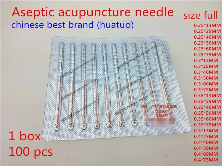 Disposable acupuncture needle copper handle sterilizing acupuncture needle 100pcs/bag Chinese traditional medical massage needle