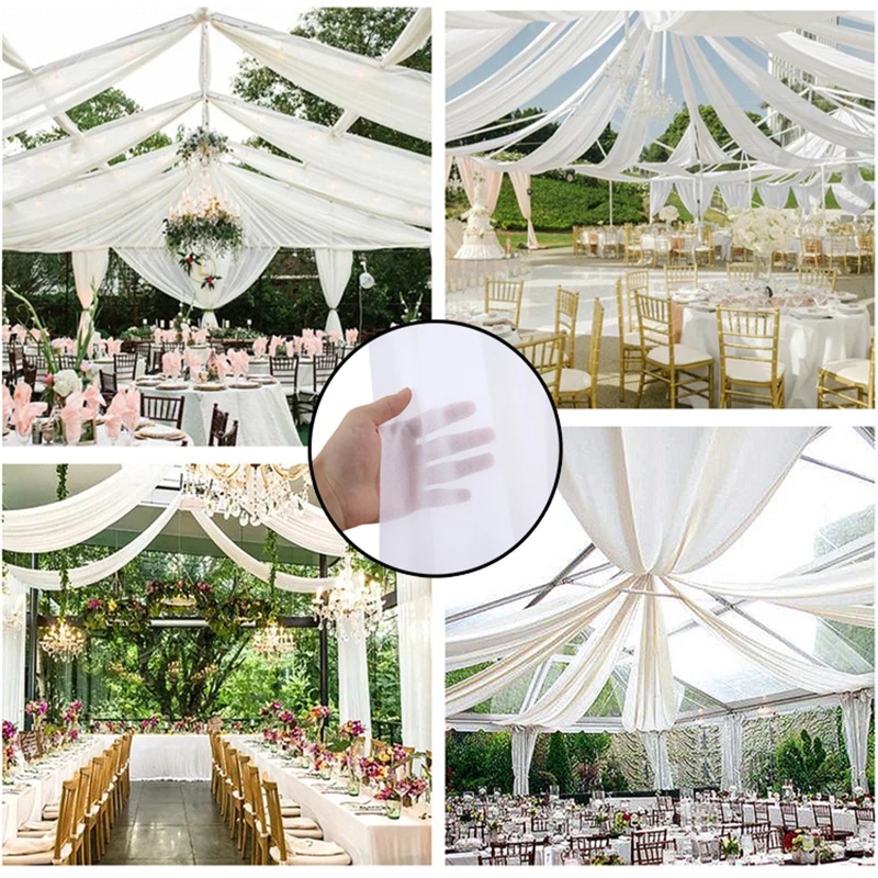 

Wedding Arch Drape Roof Ceiling Decor Sheer Tulle Curtain Draping Backdrop Party Supplies Drapery Ceremony Decoration