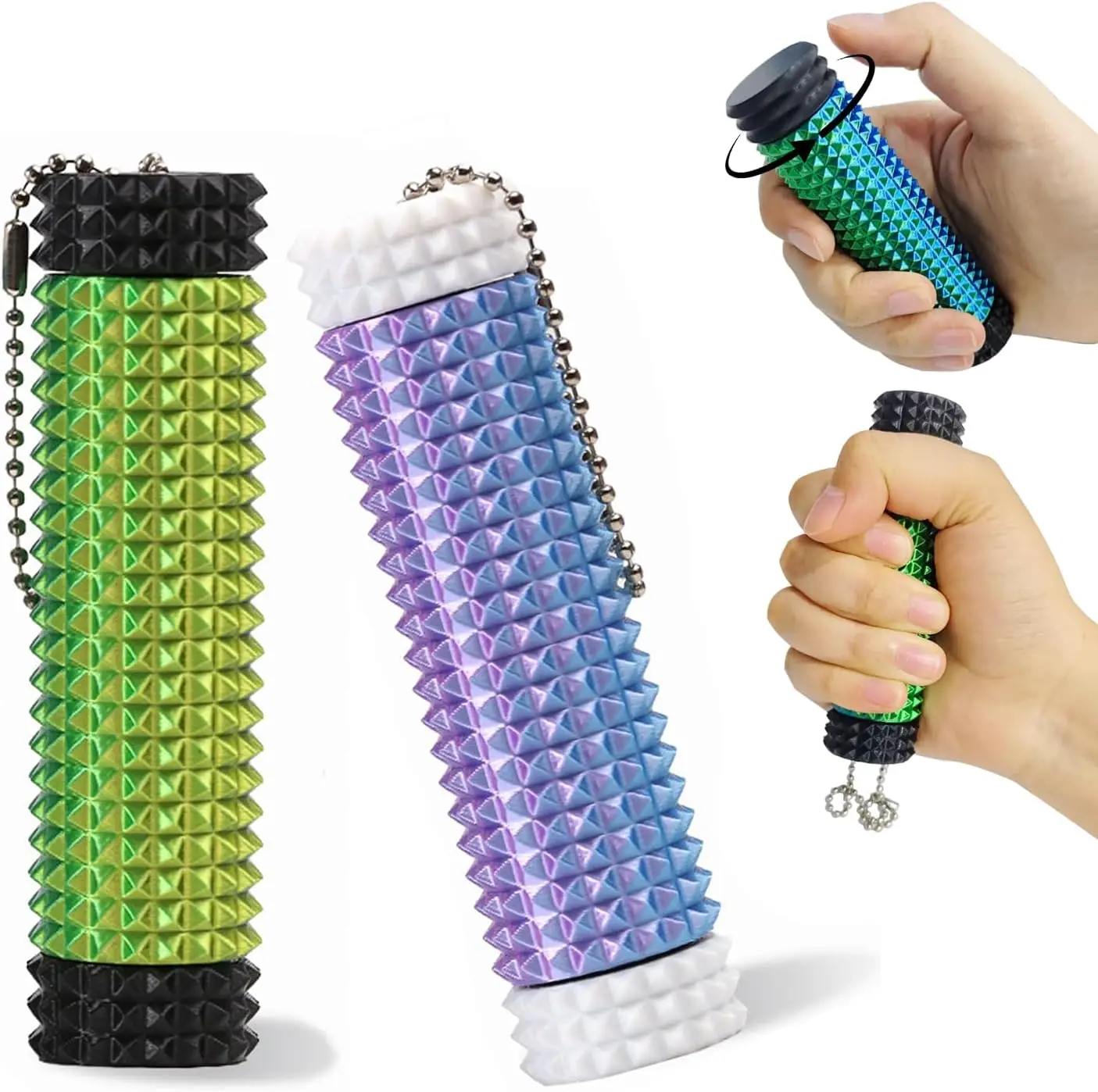 

Набор из 2 сенсорных брелоков-антистресс для снятия тревоги и стресса, настольные гаджеты в сине-зелено-золотых и пудрово-голубых-белых цветах