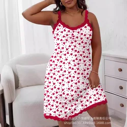 2024 Spring Summer New Women's Clothing Spaghetti-Strap Floral Print Casual Nightdress Sexy