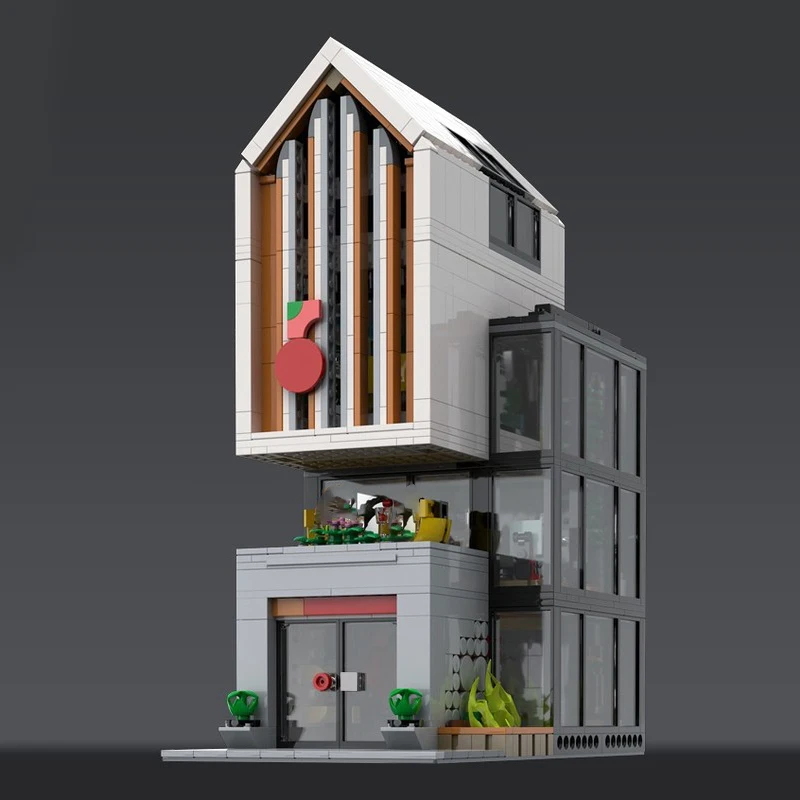 1616 PCS House Street Financial Center MOC Customize Modular Building Block Kids Educational Design DIY Boys Assembly Toy Gift