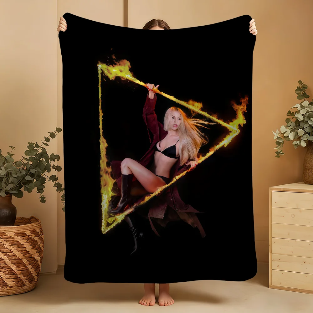Ava Max Don't Click Play Blanket Printed Flannel Soft Warm Cozy Season Nap Bed Sofa Travel Camping Gift Adults Kids