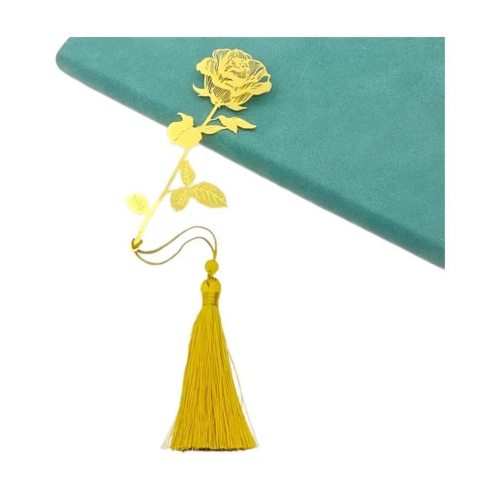 1 Set With Gift Box Metal Bookmark Christmas Gift Classic Style Vintage Golden Rose Bookmarks Pendant Book Clip Student