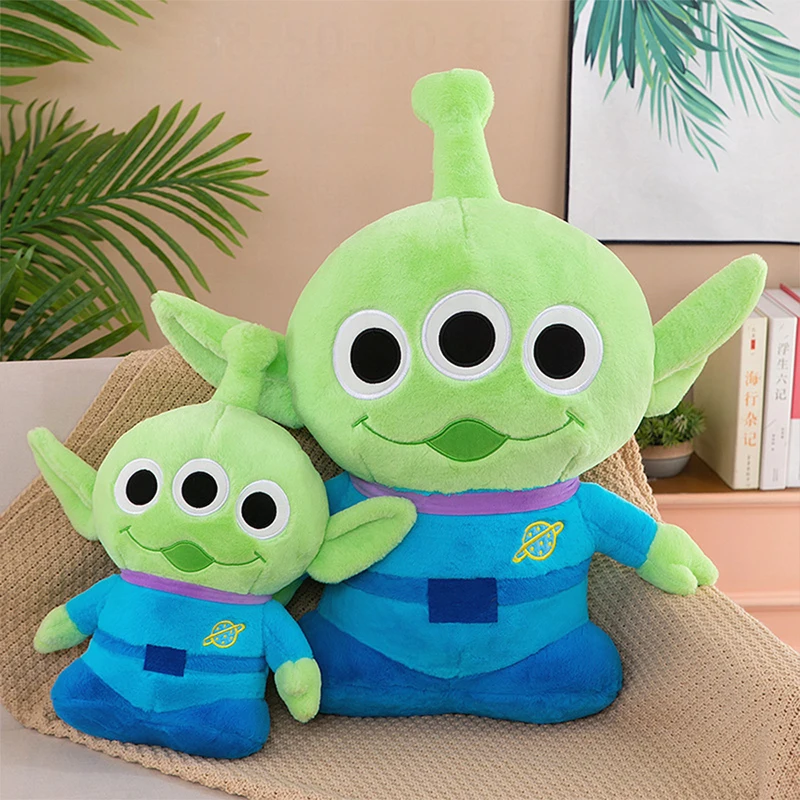 

Kawaii Cute Cartoon Three Eye Alien Plush Toy Alien Stuffed Doll Pillow Kid Birthday Xmas Gift for Children Soft Monster Plushie