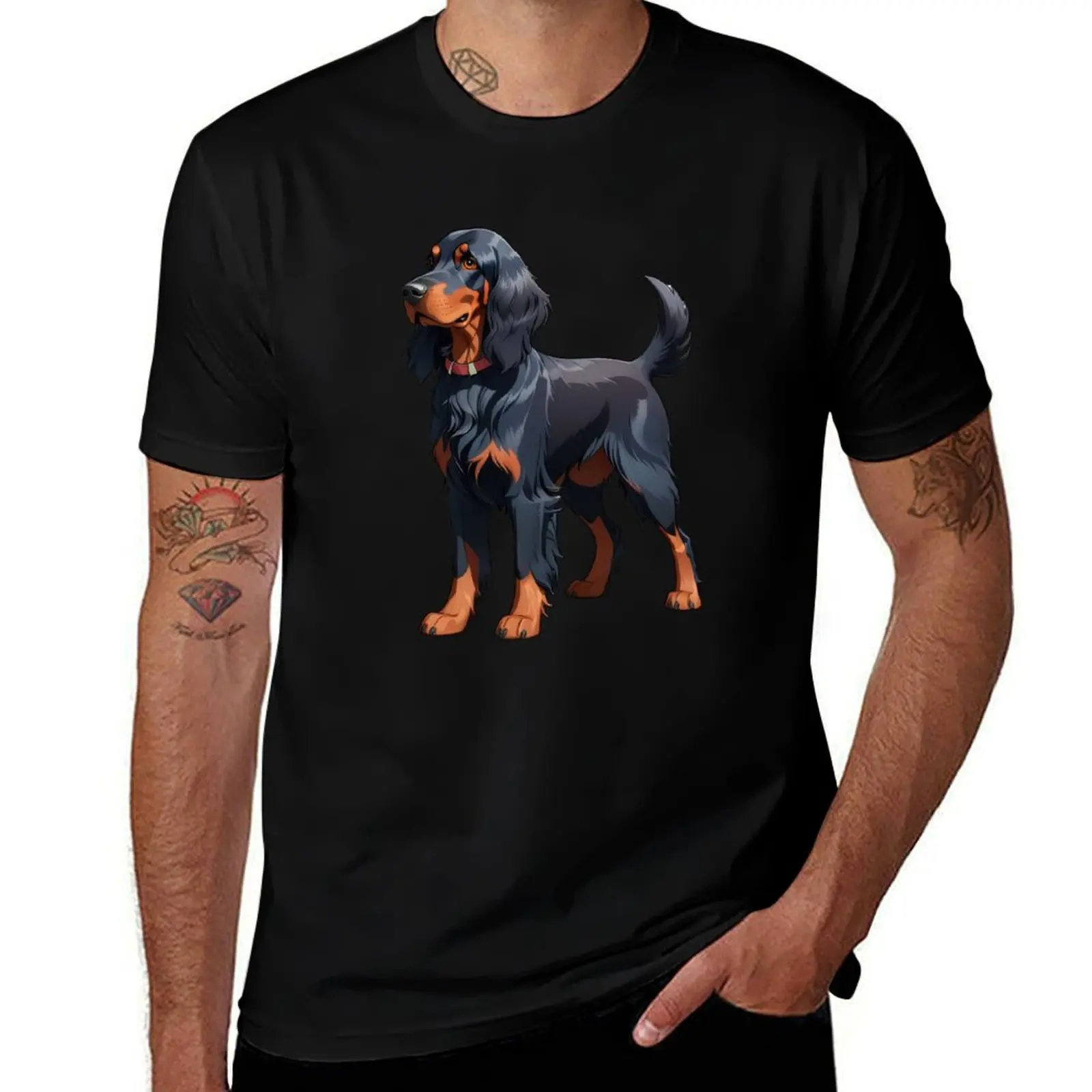 Gordon Setter T-Shirt Functional Casual Short Sleeve Tee T-Shirt