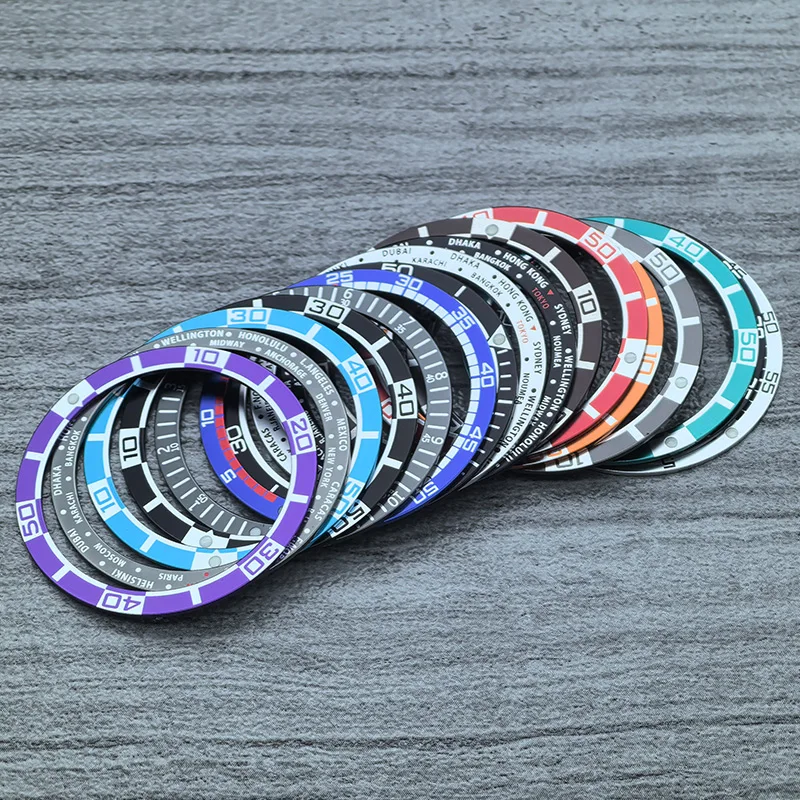 

38mmx31.5mm Flat Aluminium Watch Bezel Insert Ring Fits SKX007 SKX009 SRPD Watch Case NH36 NH35 Movement Watch Ring Refit Parts
