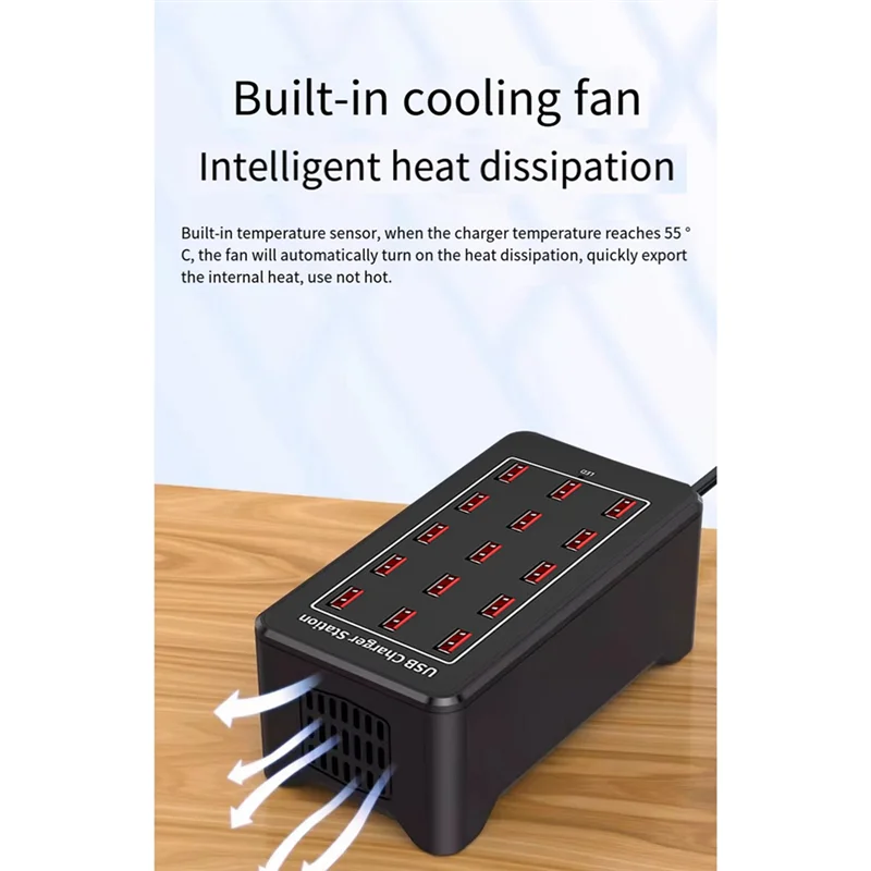 

High Quality-USB Charger High Quality 15 Ports HUB 100W Universal Wall Desktop Fast Charging Station Dock For Mobile Phone US P