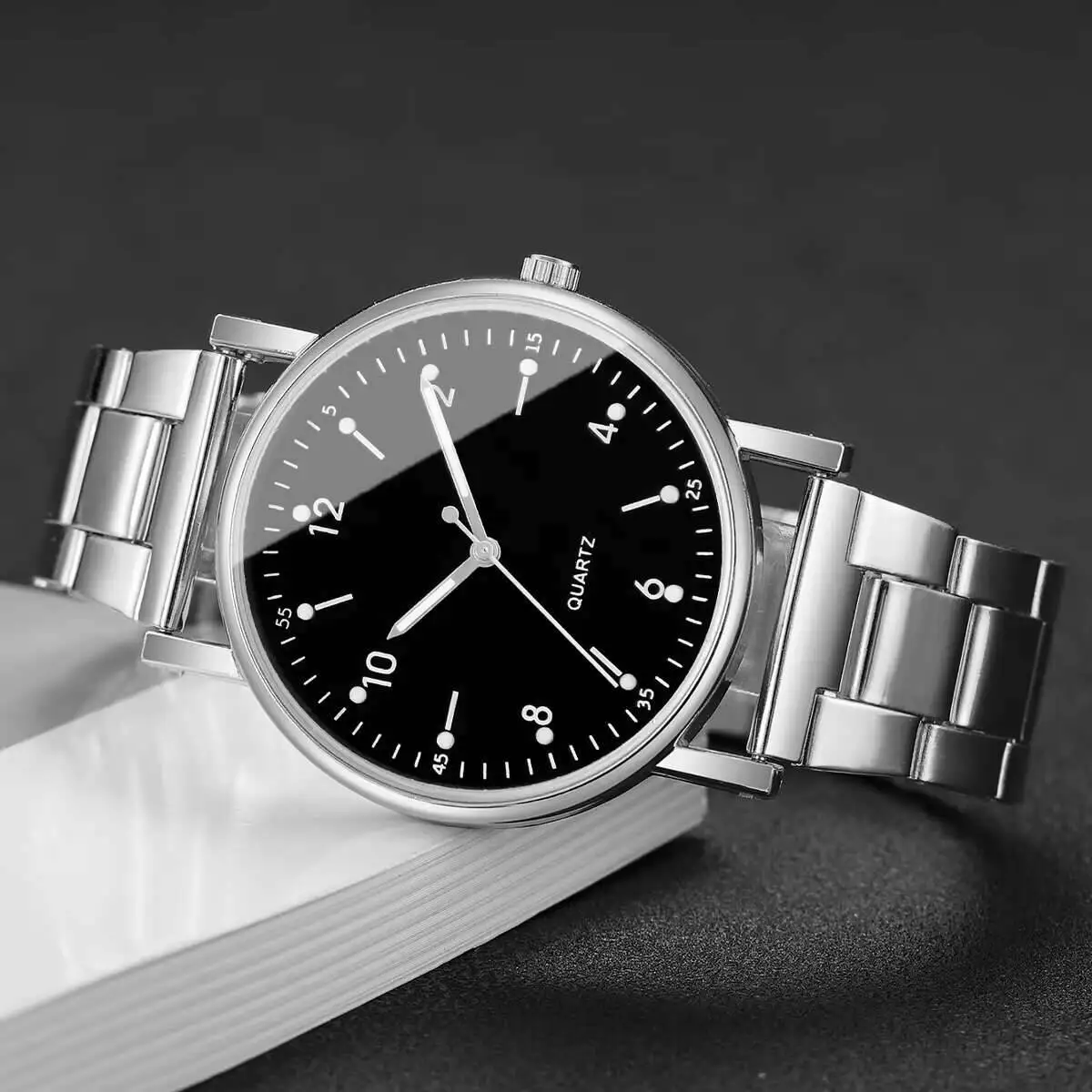 Fashion Women Watches Casual Arabic Dial  Alloy Band Wristwatch for Ladies Clock Reloj Mujer（Without Box）