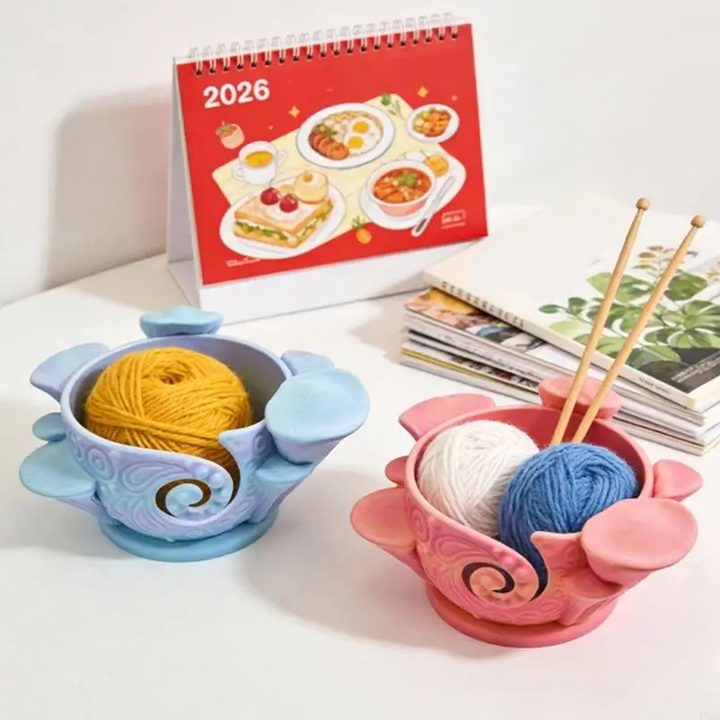 3D Printed Plastic Yarn Dispenser Bowl Knitting Wool Organiser with Holes For Knitting Weaving Crochet Craft Project 55KF