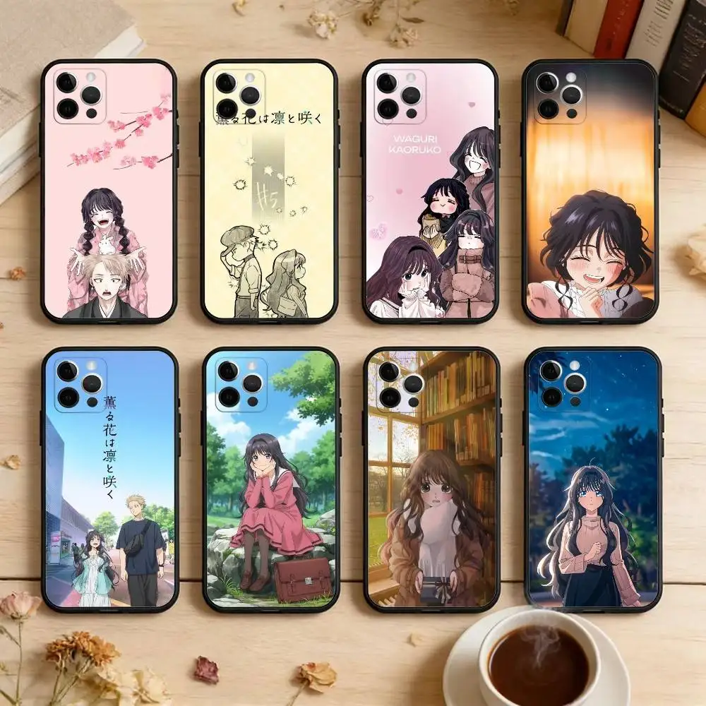 

K-Kaoruko W-Waguri Anime Phone Case For iPhone 17,16,15,14,13,12,11 Plus,Pro Max,XS,Soft Silicone Black Cover