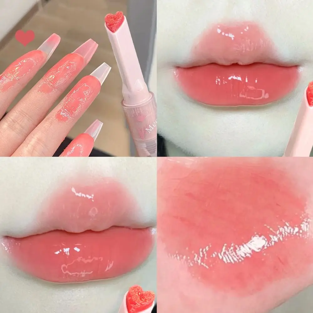 Florette Geschenk-Lippentinte Glatter Langanhaltender Make-up-Helfer Koreanischer Lipgloss Transparenter Lippenglanz Jelly-Spiegel-Lippenstift Blumen-Lippenstift