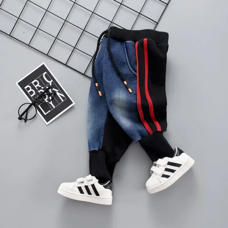 Brand Kids Cartoon Trousers Pant Fashion Girls Jeans Children Boys Kids Fashion Denim Pants Add Velvet Kids Jean Infant Clothing