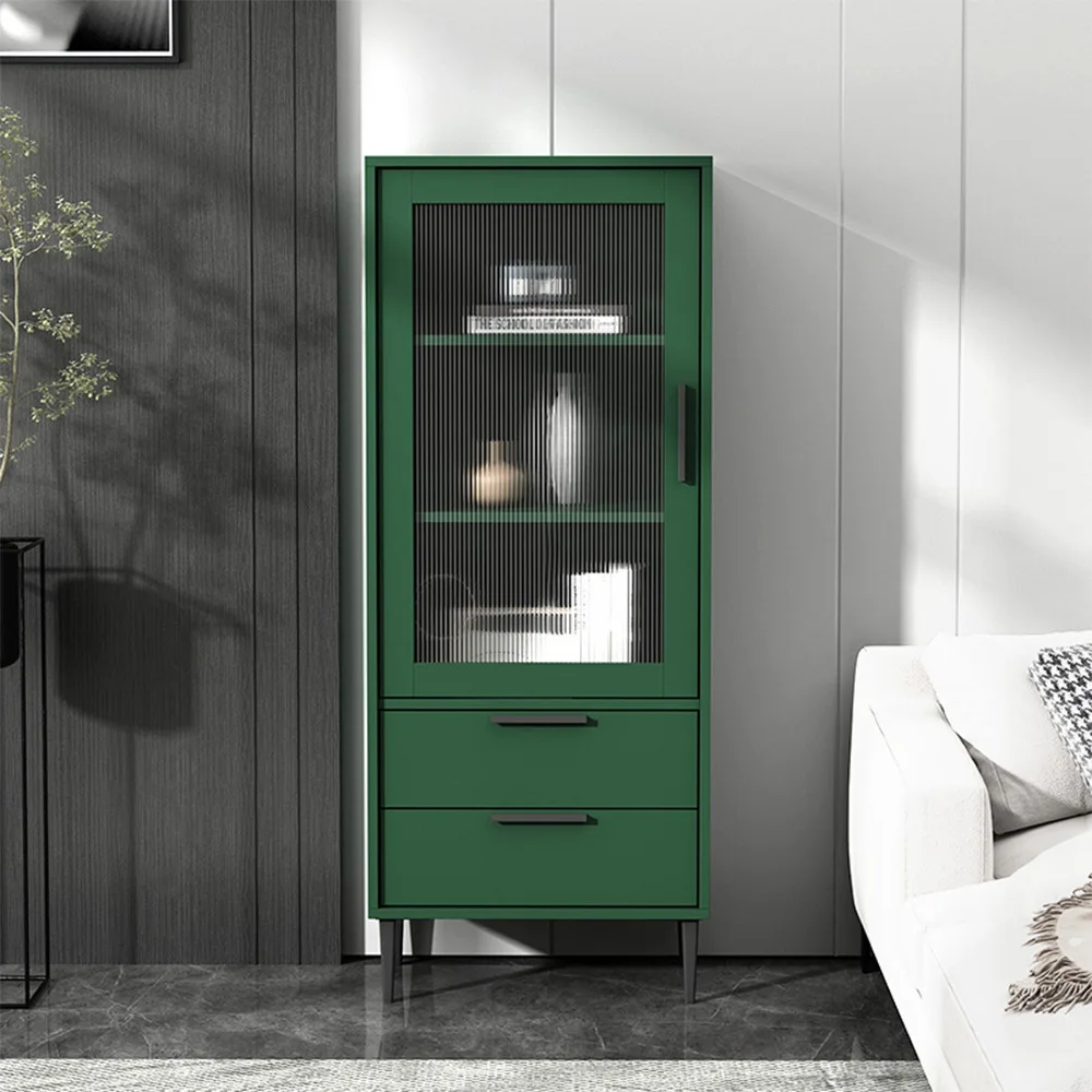 Modern combination chest simple glass side cabinet living room wine cabinet small apartment bedroom with drawers storage high