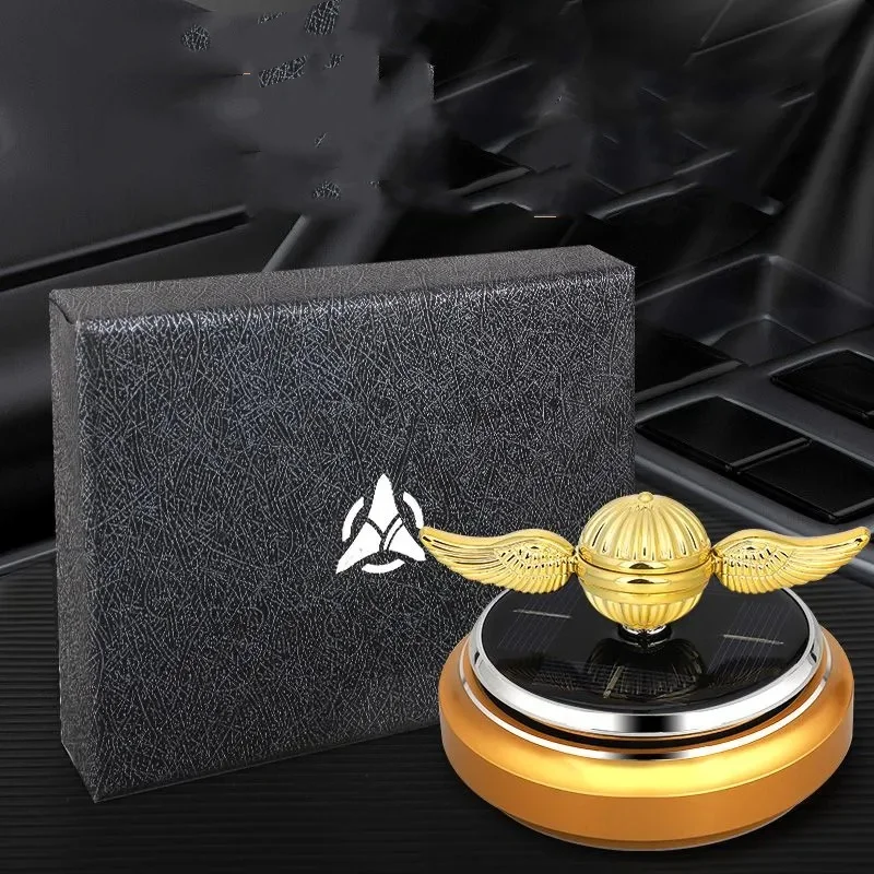 Solar light sense rotating car mounted fragrance Golden Snitch base Interior center console trim perfume dispels fragrance