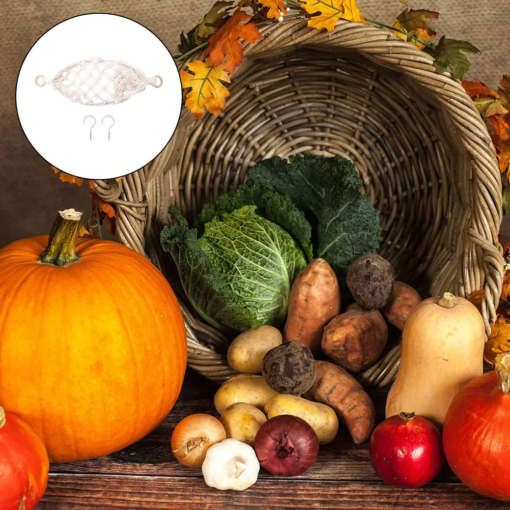 

1Set Fruit Vegetable Hammock Woven Net Bag Kitchen Organizer Storage Basket Hanging Fruit Holder Banana Vegetable Basket