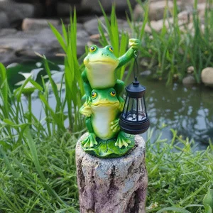 

Solar Frog Resin Ornament Outdoor Garden Patio Pond Landscape Decoration EcoFriendly Solar Powered Statue For Home Decor
