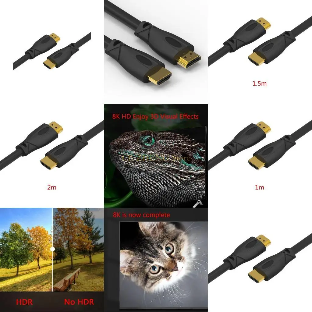 E56B متوافق 2.1 كابل 8K 48GBPS خط الفيديو لأجهزة الكمبيوتر المحمولة HDTV Projector المتوافقة