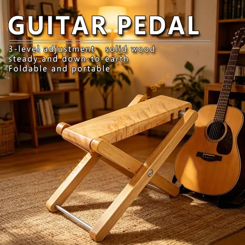 

Adjustable Guitar Foot Stool With 3 Position Settings Guitar Heightening Footstool For Guitarists Easy to Use 55KD
