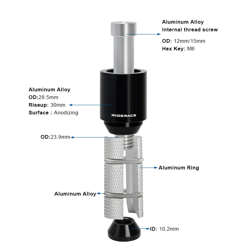 RIDERACE Bicycle Handlebar Stem Height Extender Aluminium Alloy Adapter For Carbon Fiber Fork Hidden Riser MTB Road Bike Parts