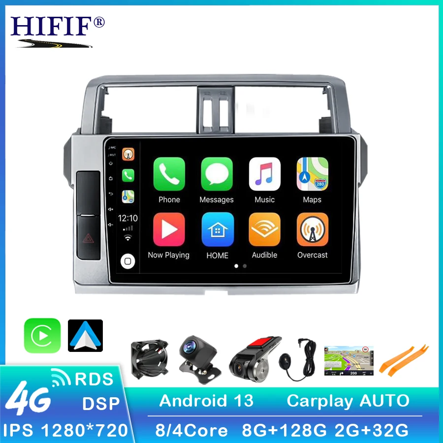 

Car stereo Radio Android Video Navigation GPS Carplay 4G AM/RDS/DSP For Toyota Land Cruiser Prado 150 2013 - 2017