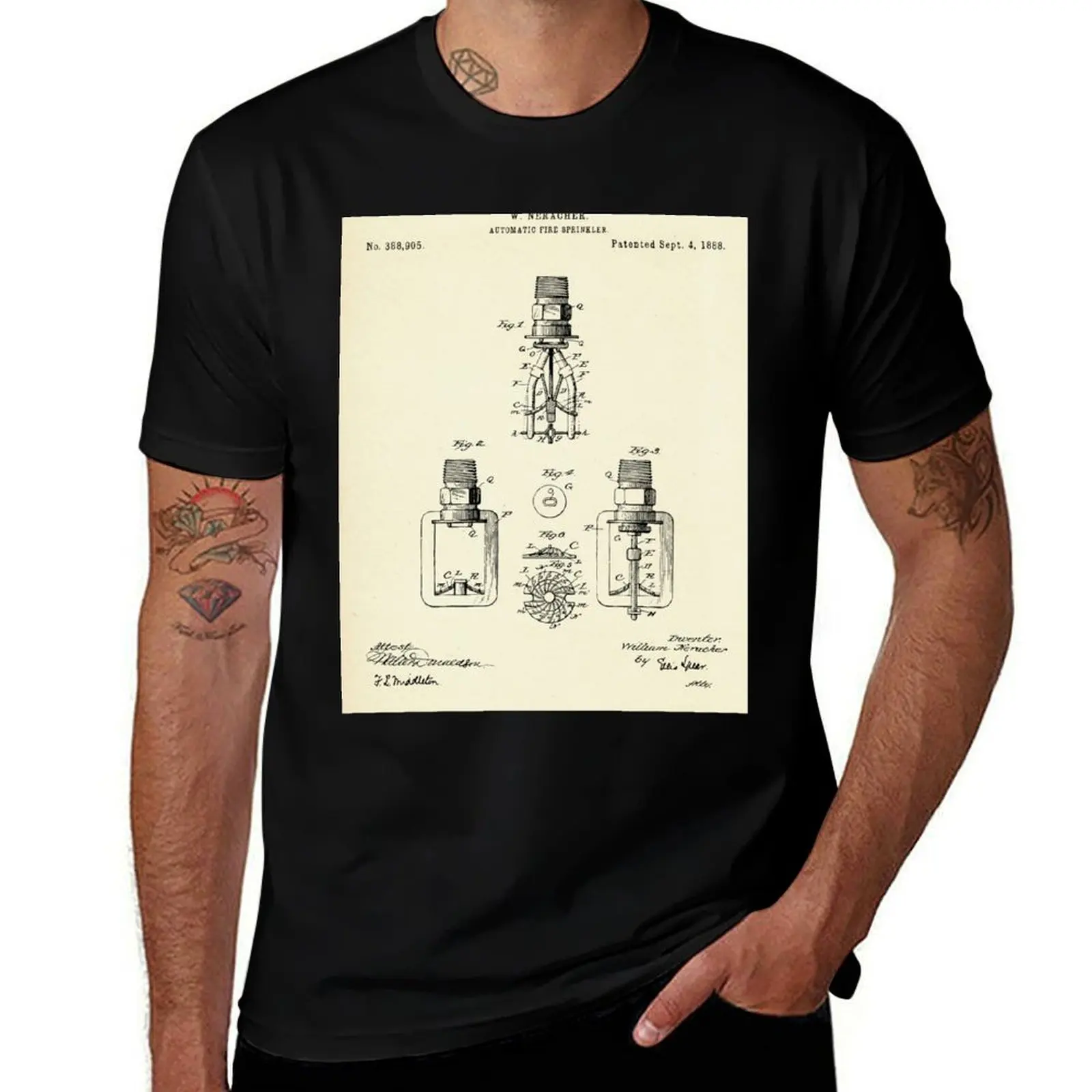 Automatic Fire sprinkler-1888 T-Shirt Durable Work Wear T-Shirt