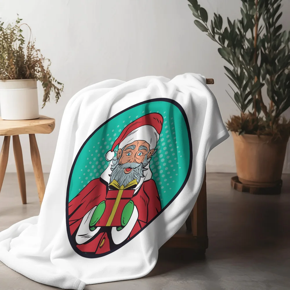 

Одеяло с Санта-Клаусом, уютный рождественский подарок, праздничный домашний декор, праздничный олень, лось, зимний теплый подарок для детей и взрослых, уникальный