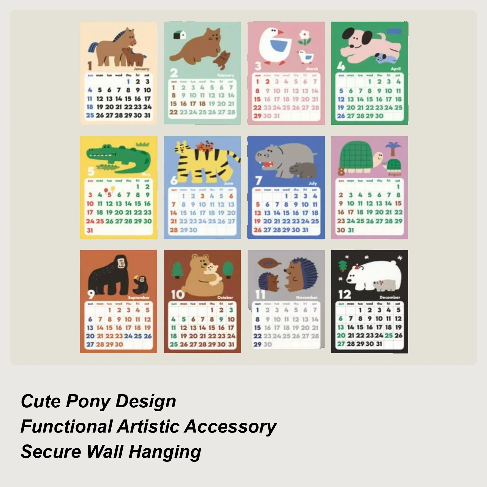 

Funny Calendar 2026 Cute Pony Tear-Off Decoration With Rope Daily Planner Calendar For Reading Health Mental Study School Task