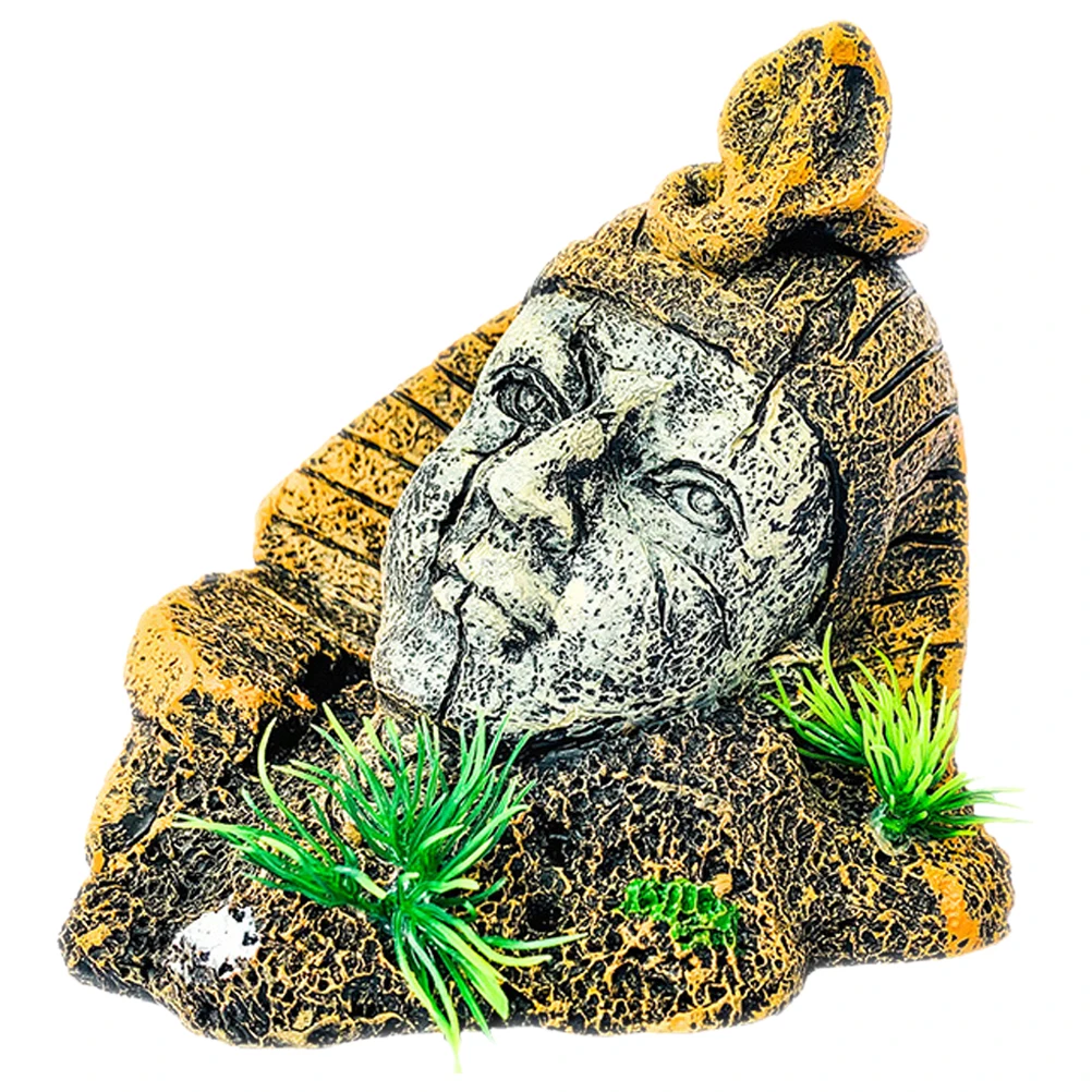 

Egyptian Pharaoh Statue Resin Ornaments Aquarium Decor Cave Fish Hideaway Tank Decoration Underwater House Shrimp