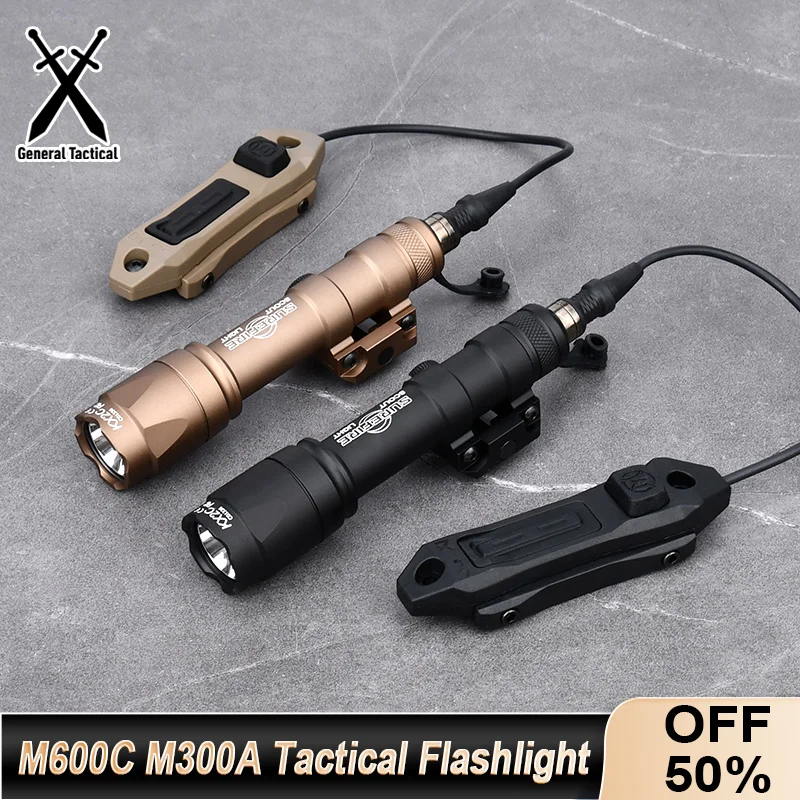 Tactical Flashlight M300 M300A Airsoft Accesories Surefir Powerful Flashlight M600 M600C Fit 20mm Rifle M4 LED Hunting Light