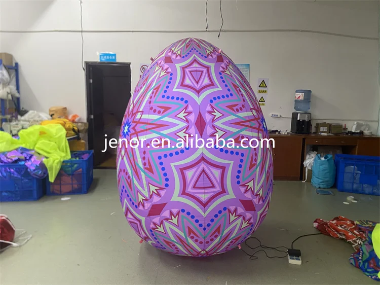 Hot Sales Customized Inflatable Lighting Egg Shape Balloon for Yard Decoration