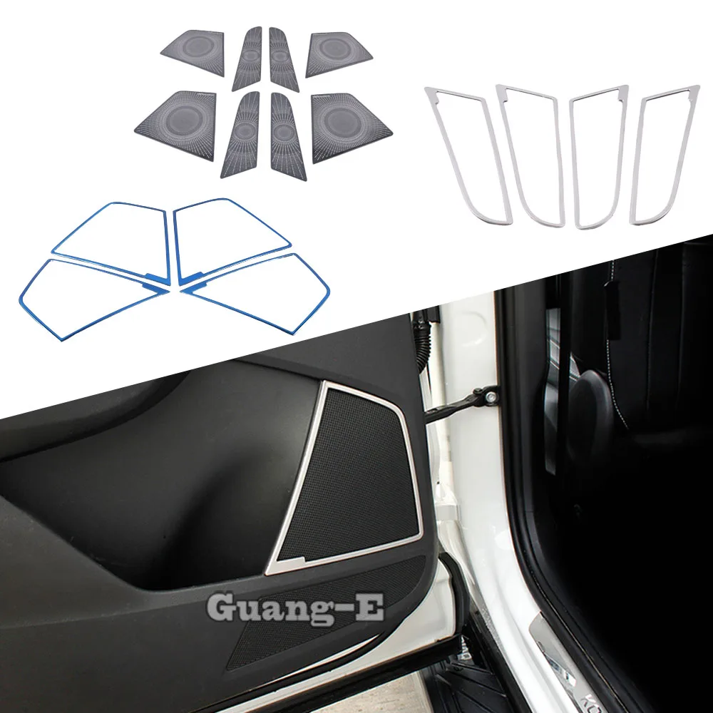 Car Sticker Cover Detector For Skoda Kodiaq 2017 2018 2019 2020 2021 2022 Door Inside Up Audio Speak Sound Ring Circle Trim 4Pcs