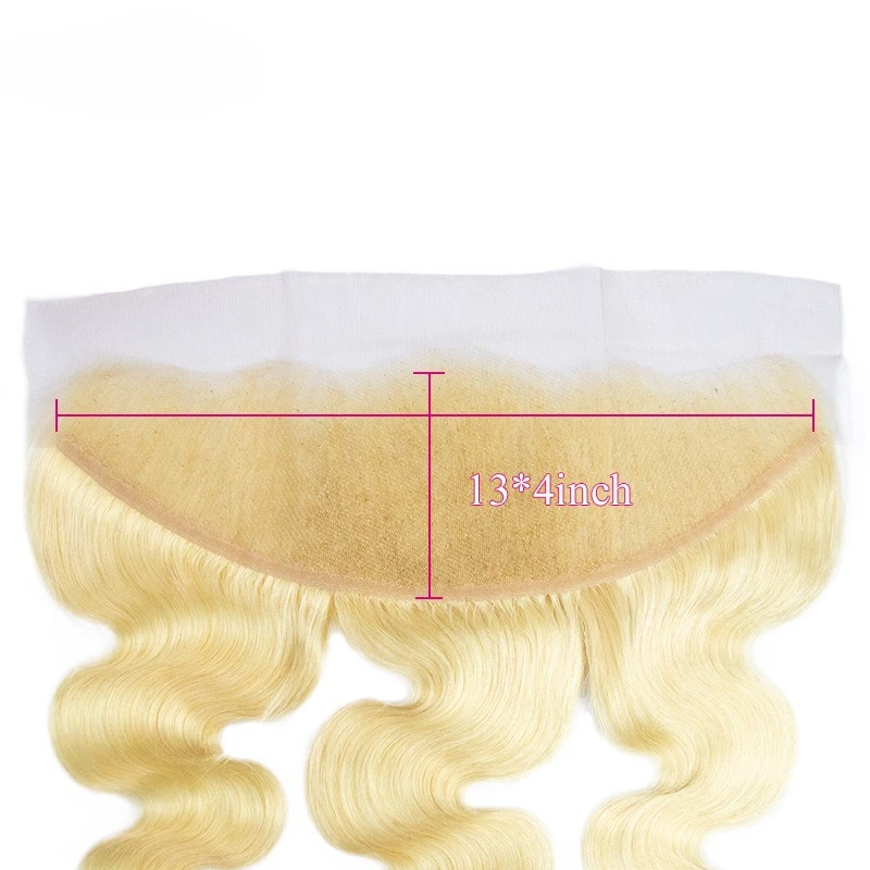 شعر بشري 613 أشقر مموج 13x4 دانتيل أمامي 10-22 بوصة 150% كثافة نهاية كاملة جزء مسبق شعر عذراء برازيلي تم قطعه مسبقًا