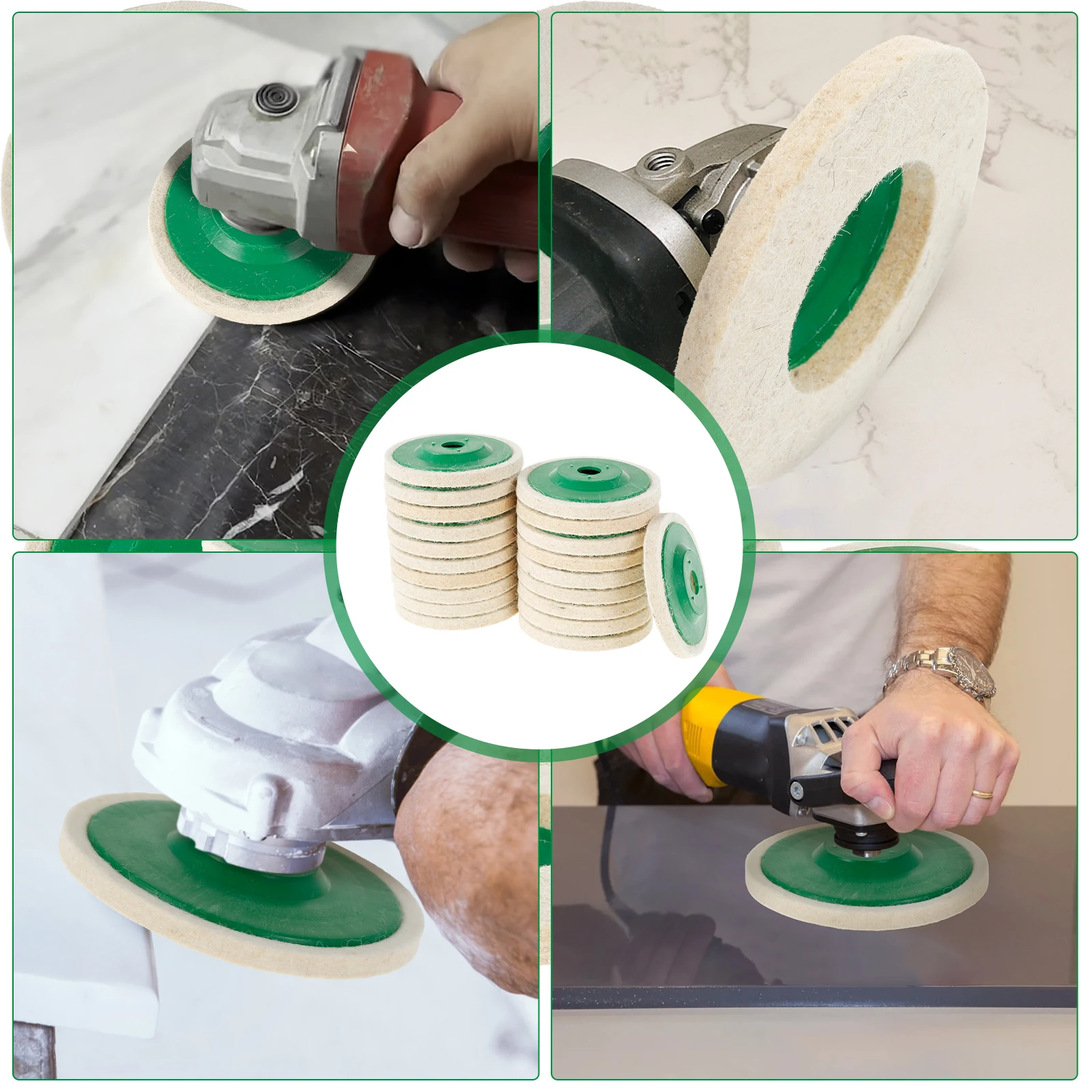 20/5 قطعة 4/5In الصوف إطارات لامعة لوحة التلميع 100/125 مللي متر زاوية طاحونة عجلة ورأى تلميع القرص للمعادن الرخام الزجاج السيراميك