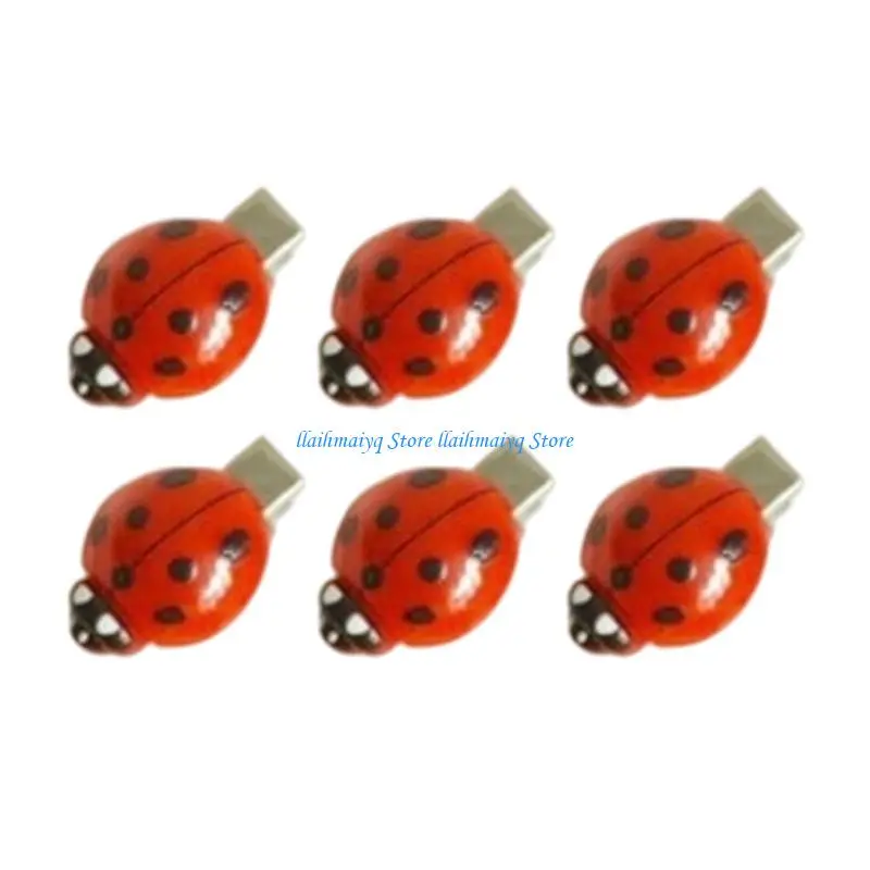 

573B 6 Pieces Ladybird Design Hair Clip for Women Girls Kids Barrettes Metal Clasp Hairpin for Parties School Activities