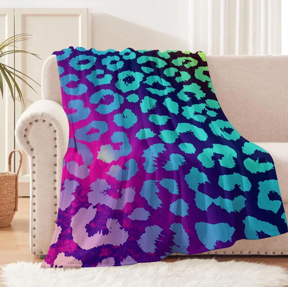 Leopard Pattern Arts Cheetah Blanket Soft Flannel Thin Blankets For Home Office Travel Camping Perfect Gifts Four Season Use