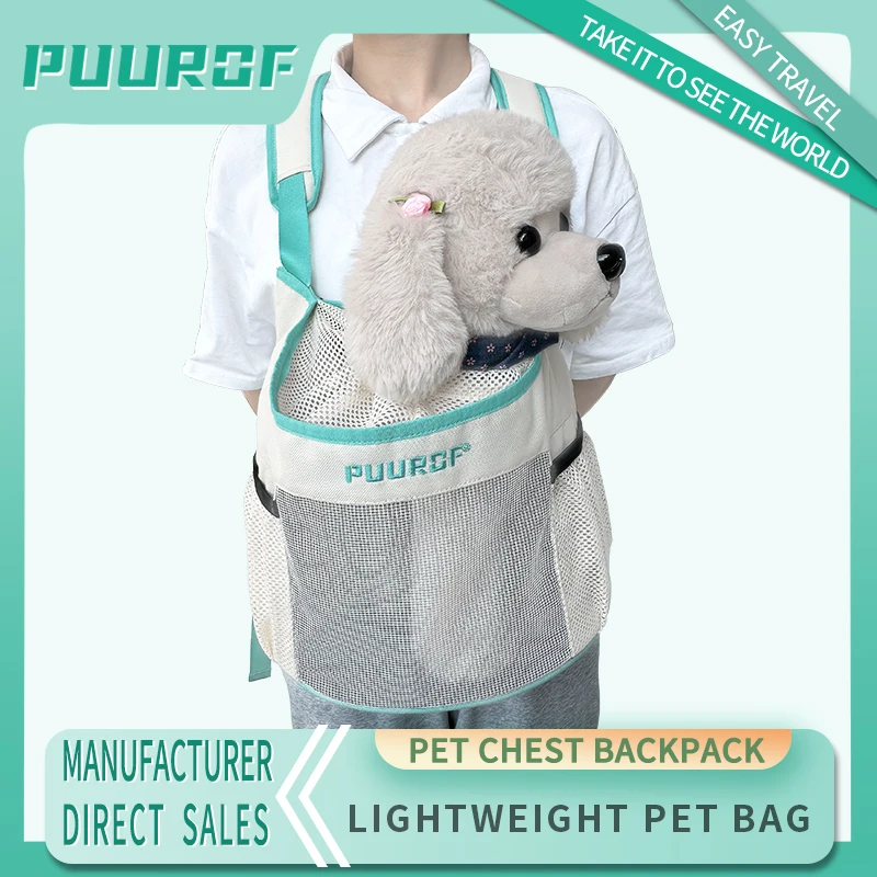 PUUROF Bag for cats chest dog backpack Small dog cat go out bag break free walk dog dirty pet backpack Car bag