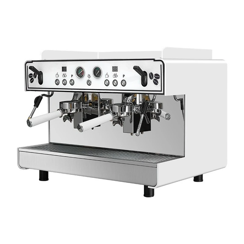 Commercial coffee machine, Italian semi-automatic single and double head quantitative steam high cup electronic control milk tea