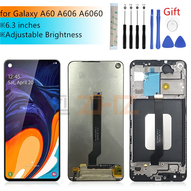 For Samsung A60 LCD Display a606 a6060 Touch Screen Digitizer Assembly +frame for galaxy M40 Display Replacement Repair Parts