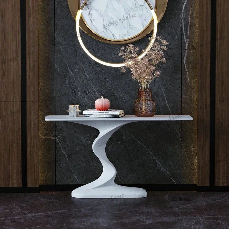 LSDesigner Fiberglass Console Table Slate Surface Italian Living Room Furniture Chinese Creative Welcome Hallway Porch Cabinet