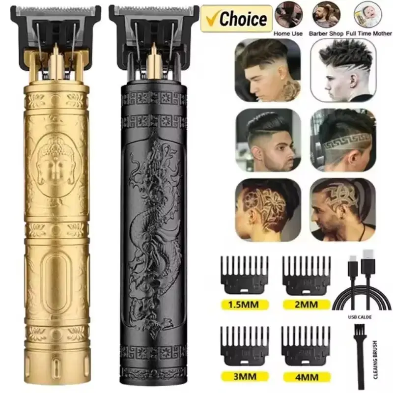 Professional T9 Vintage Electric Rechargeable Hair Clipper Machine Hair Barber Trimmer For Men Hair Cutting