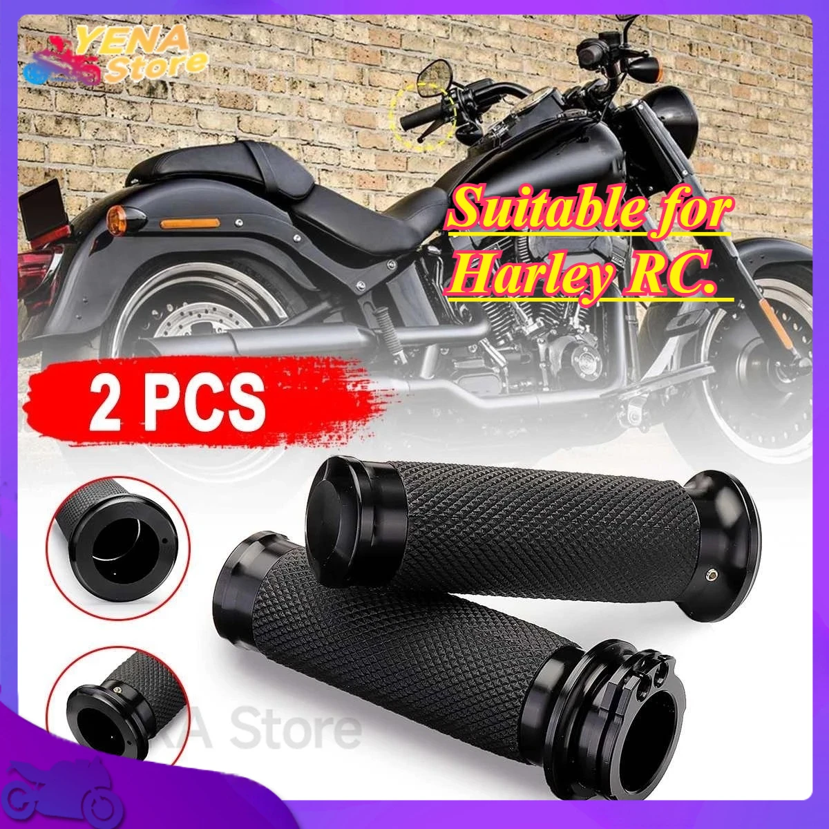 

Hold the handlebar firmly. Motorcycle accessory. CNC handlebar grip. Suitable for Harley RC.