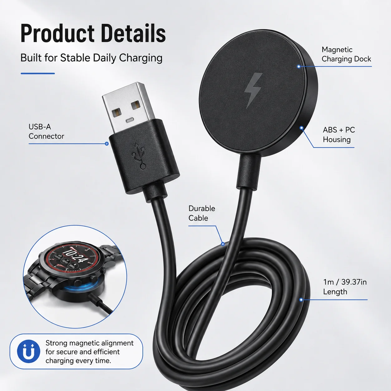 Magnetic USB Charging Cable fo - Fossil Watches Smartwatch Gen 3 评论和价格