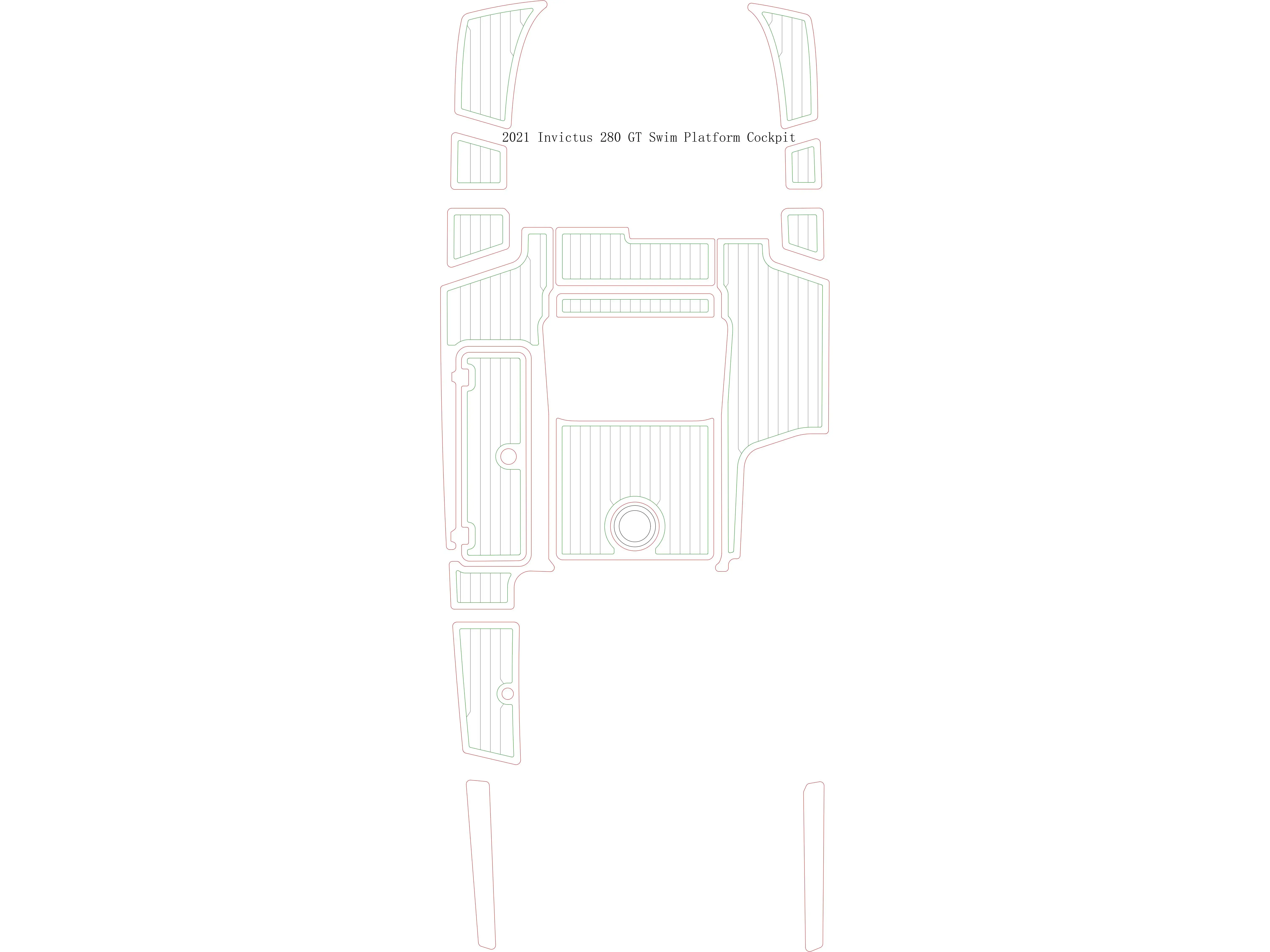 

2021 Invictus 280 GT Swim Platform Cockpit Boat EVA Faux Foam Teak Floor Pad