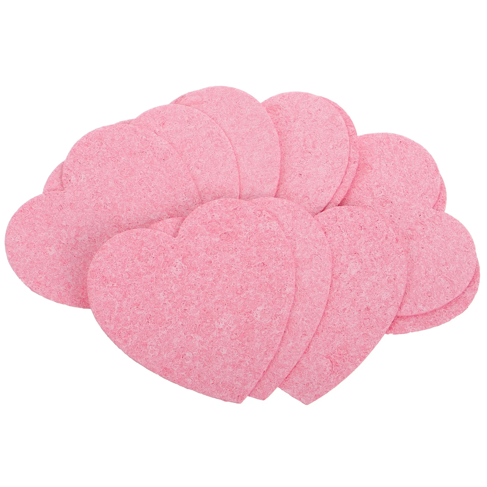 

10 Pcs Facial Cleanser Face Cleaning Sponges for Cleansing and Exfoliating Supply Compressed Heart-shaped