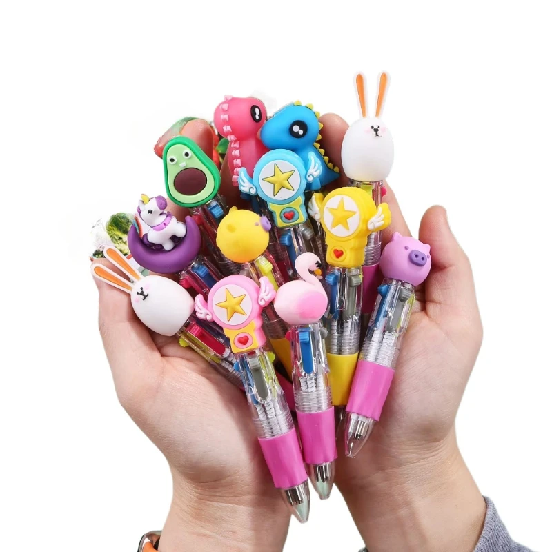 

24 шт., оптовая продажа, милые шариковые ручки с милыми мини-животными, 4 цвета, для письменных принадлежностей, обратно в школу
