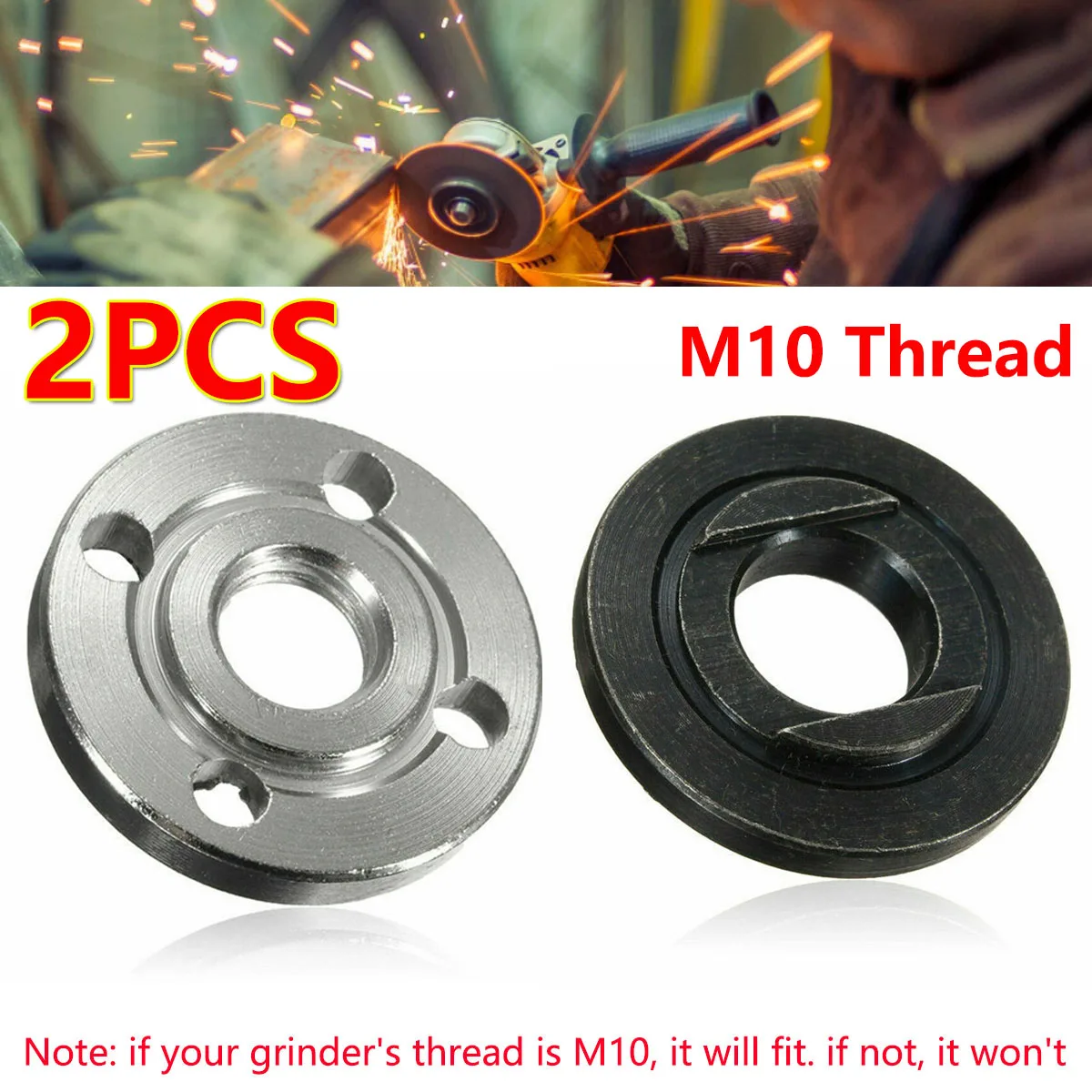 

2Pcs M10 Thread Angle Grinder Extension Connecting Inner Outer Nuts Adapter For Makita Rotary Polishing Pads Grinding Connection
